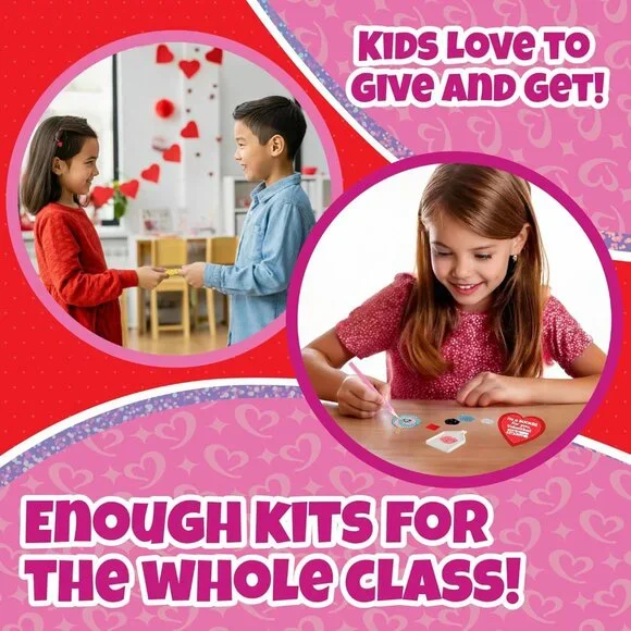 Set of 24 Valentines Cards for Kids Classroom - Valentine's Day Sweet Treats Dia - Picture 5 of 9